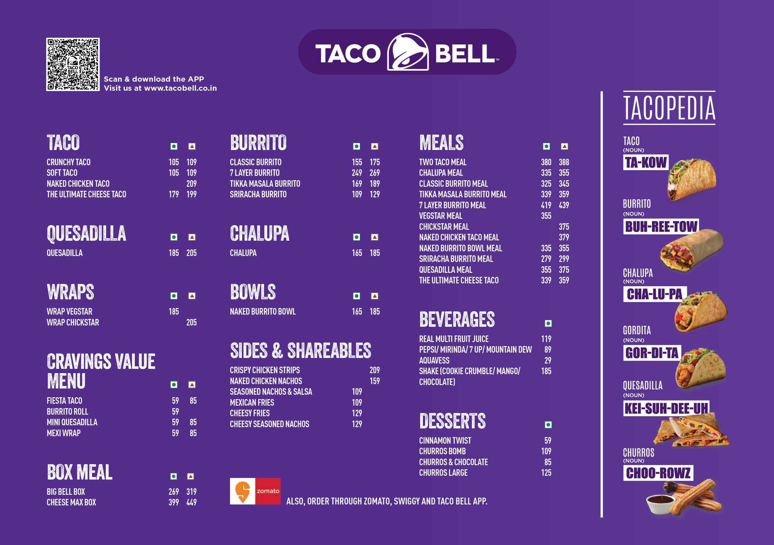 Taco Bell Menu Prices Printable